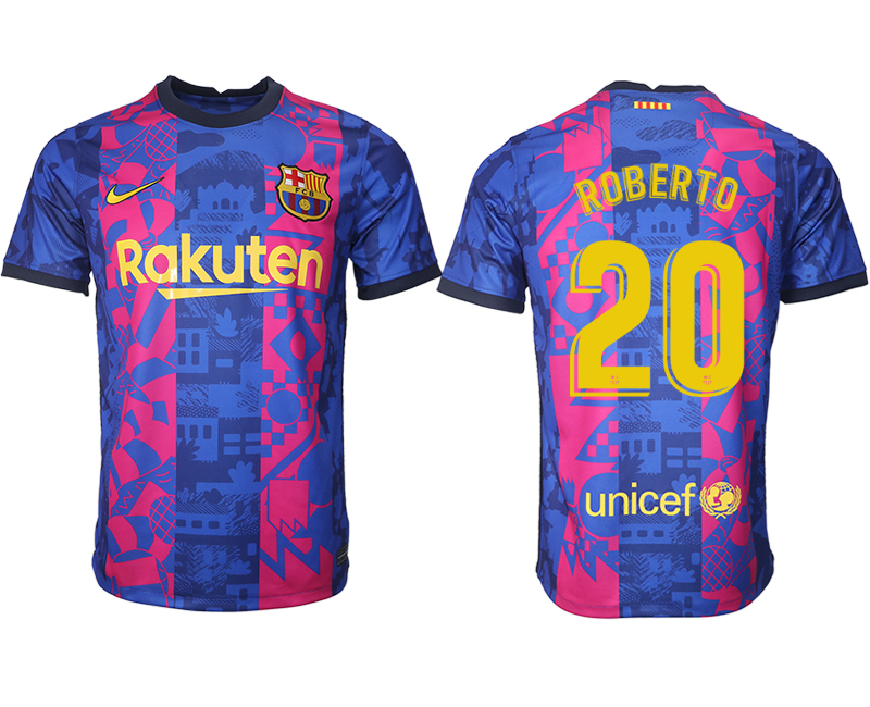 Men 2021-2022 Club Barcelona blue training suit aaa version #20 Soccer Jersey